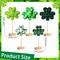 5 Pcs St Patrick's Day Table Wood Sign Fabric Shamrock Tabletop Standing Decor Irish Block 3D Rustic Freestanding Table Centerpiece for Wedding Party Farmhouse Fireplace Mantel(Shamrock)